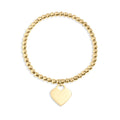 Wholesale jewelry 14K Gold Filled Plus™ Heart And Bead Stretch Bracelet- Main