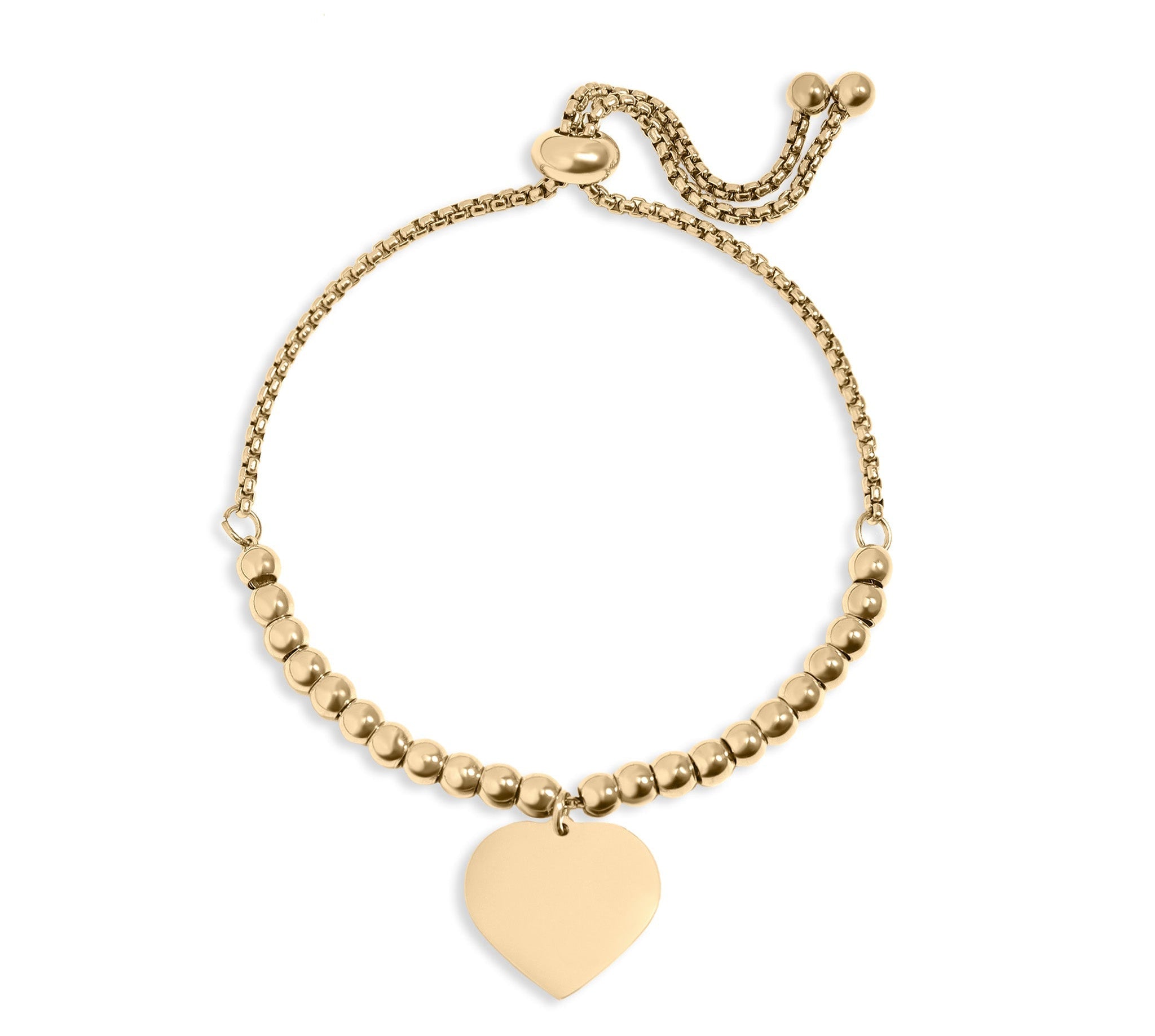 Engravable Heart Beaded Bracelet