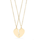 Break Apart Engravable Heart Necklace Set
