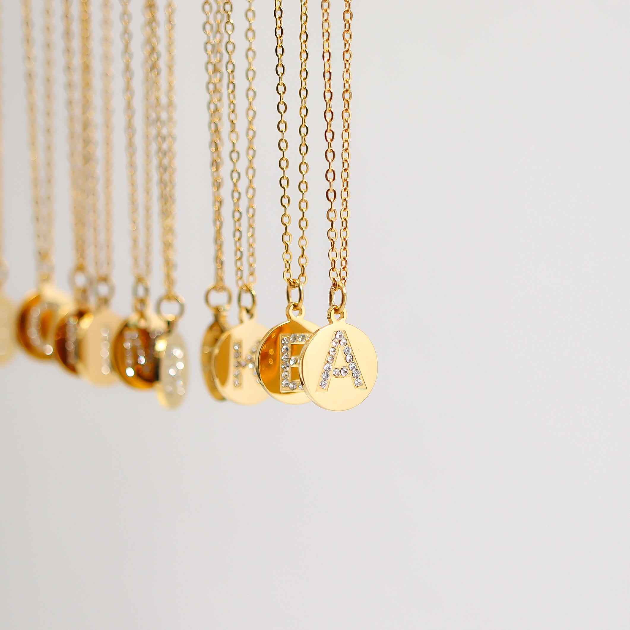 18K Gold Pendant Necklace – Personalized Initial Pendant With Sparkling CZ Stone