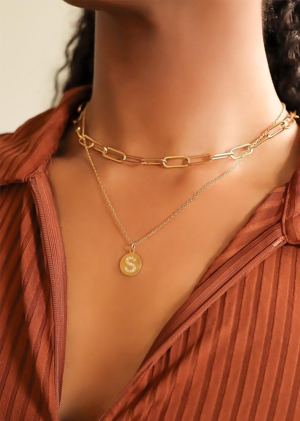 18K Gold Pendant Necklace – Personalized Initial Pendant With Sparkling CZ Stone