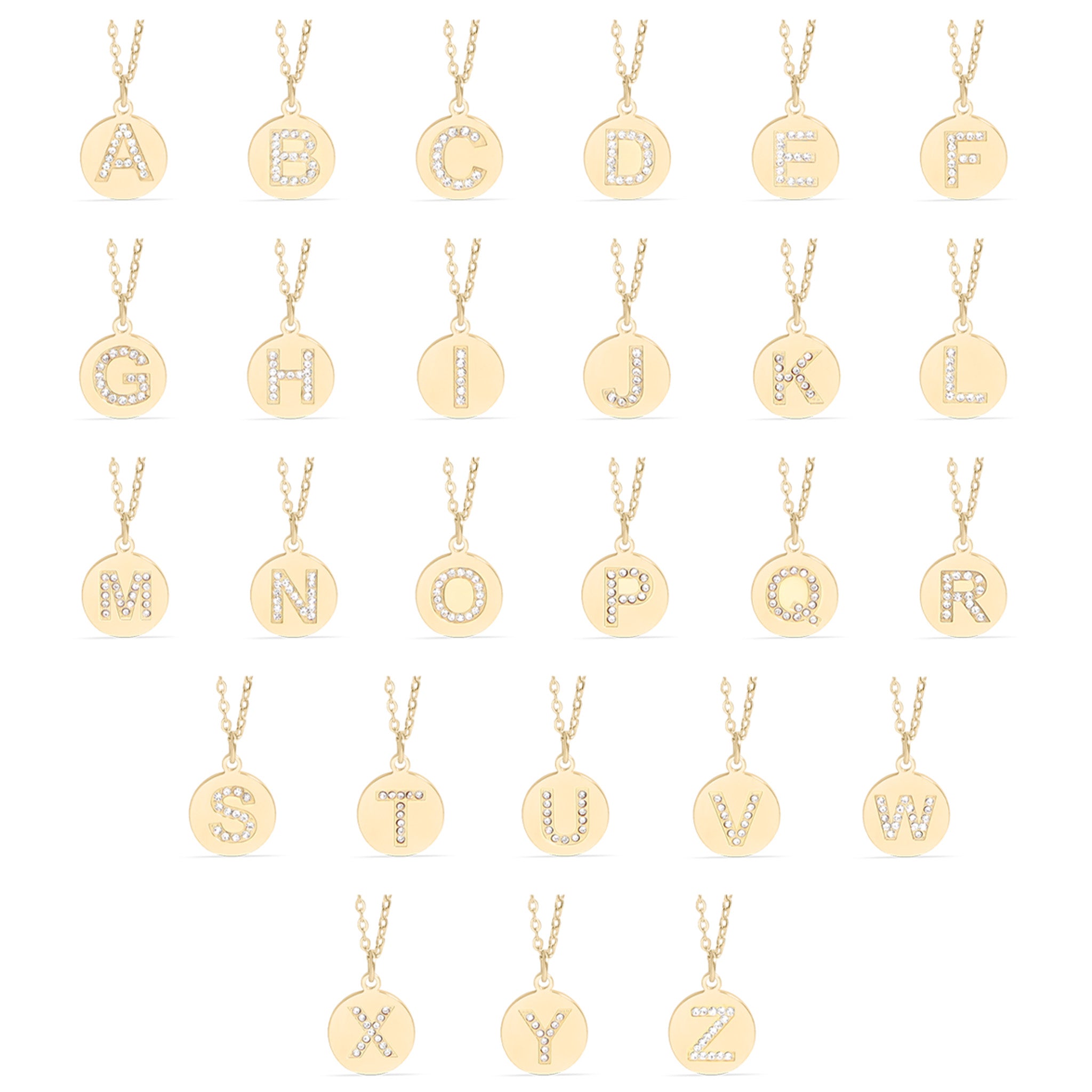 18K Gold Pendant Necklace – Personalized Initial Pendant With Sparkling CZ Stone
