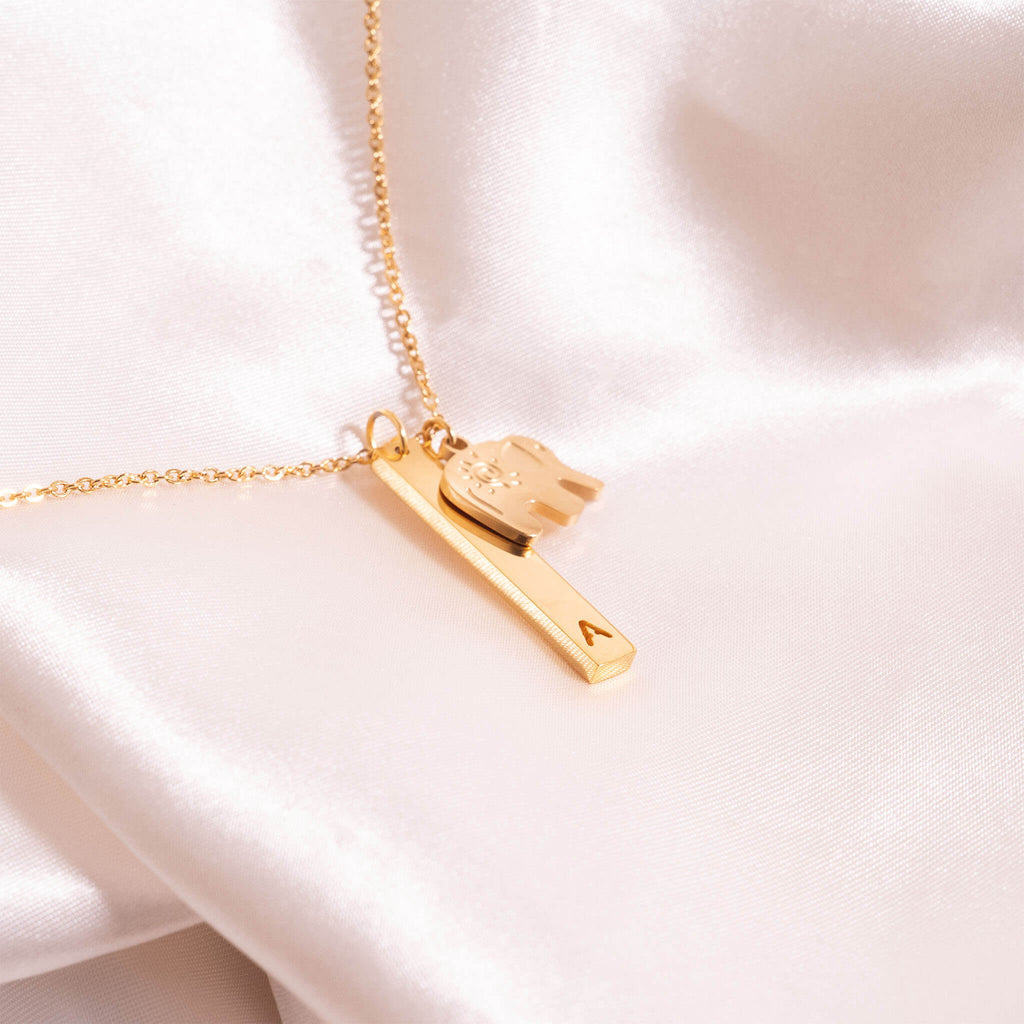 Stainless Steel Cutout Initial Pendant