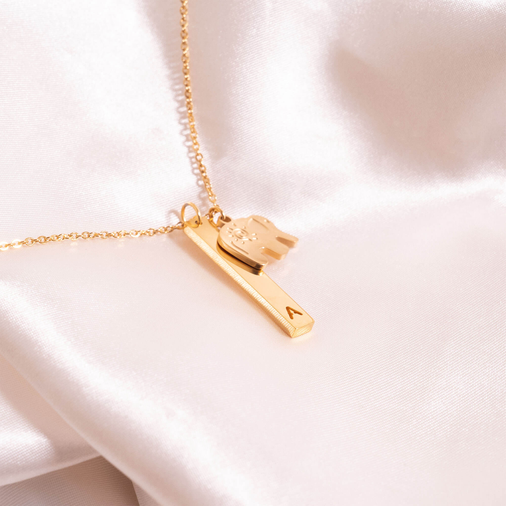 Stainless Steel Cutout Initial Pendant