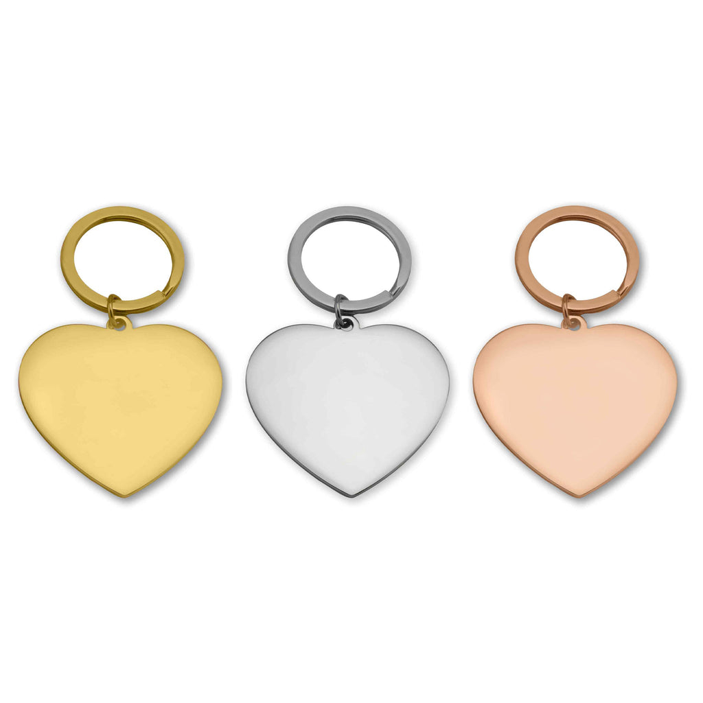 Engravable Heart Stainless Steel Keychain