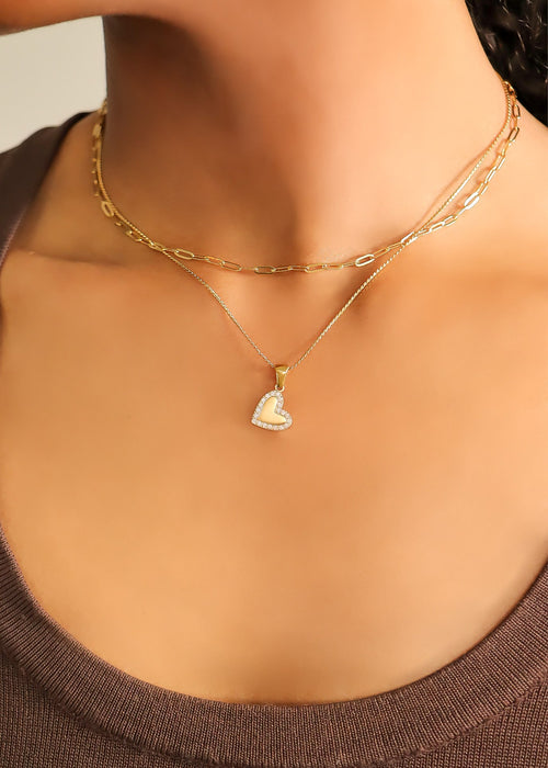 18K Gold Heart Charm – Durable Stainless Steel Charm with Sparkling CZ Pendant
