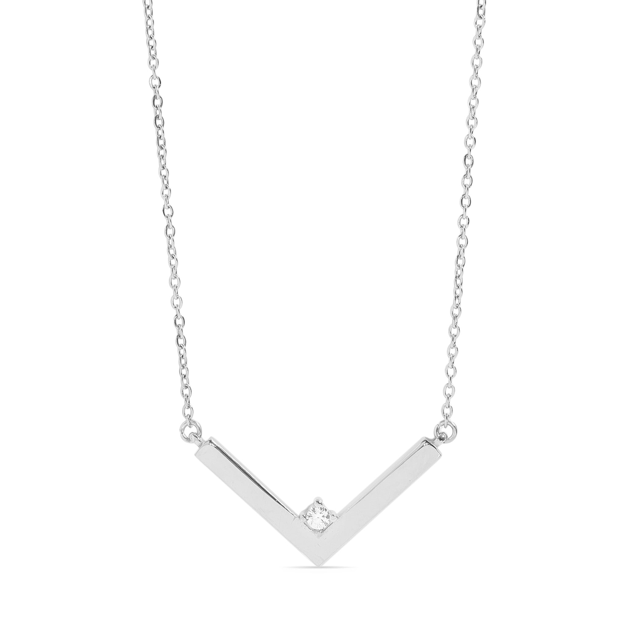 18K PVD Pendant Necklace - Stainless Steel V-Shaped Engraved Jewelry Blanks