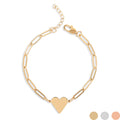 heart pendant paperclip bracelet