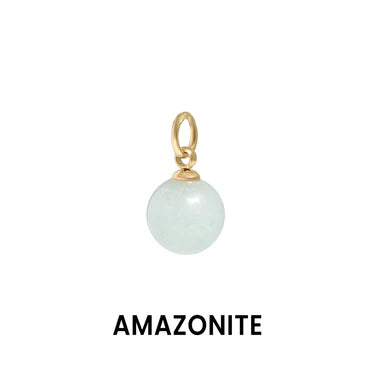 18K Gold PVD Stainless Steel Semi Precious Natural Stone Charms