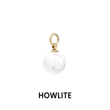 18K Gold PVD Stainless Steel Semi Precious Natural Stone Charms