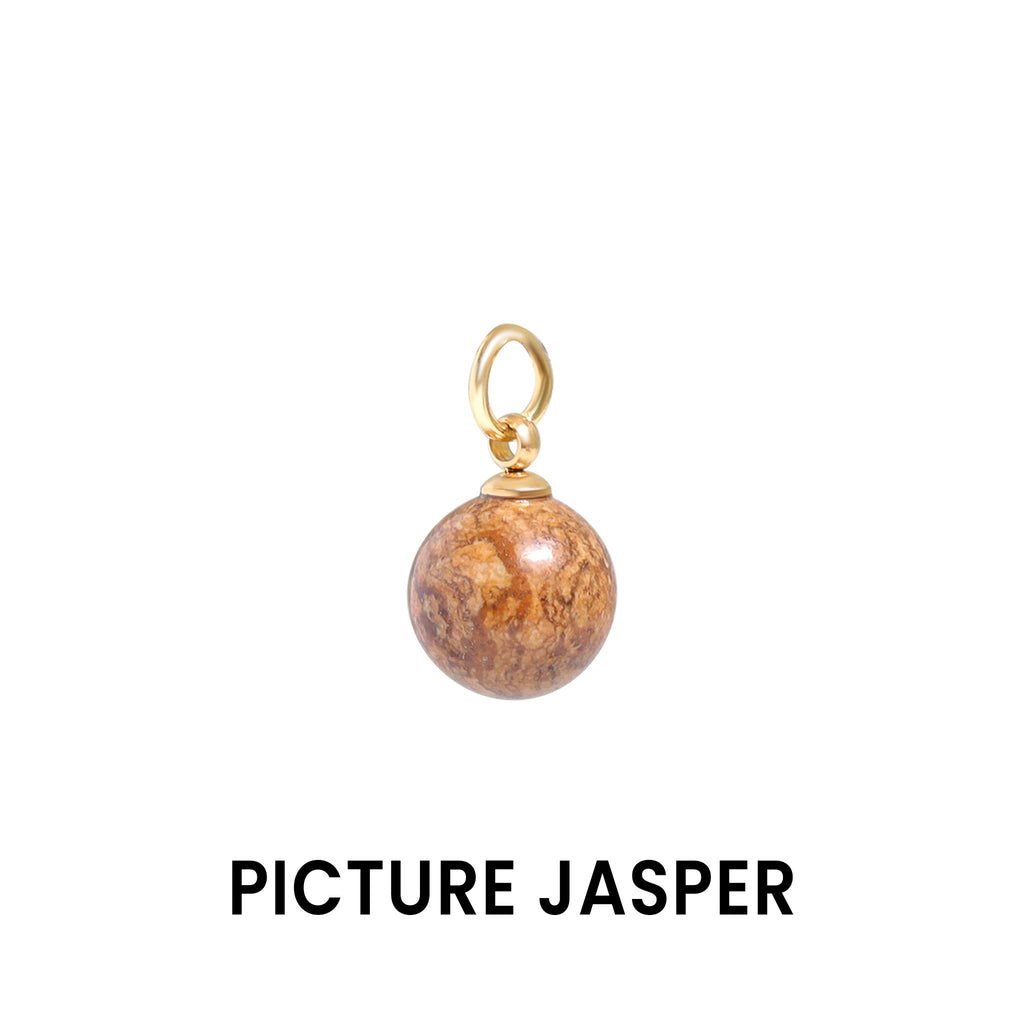 Semi Precious Stone Charms – 8mm Natural Stone Beads | Gold PVD Hardware