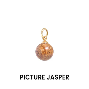 18K Gold PVD Stainless Steel Semi Precious Natural Stone Charms