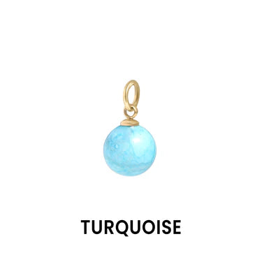 18K Gold PVD Stainless Steel Semi Precious Natural Stone Charms