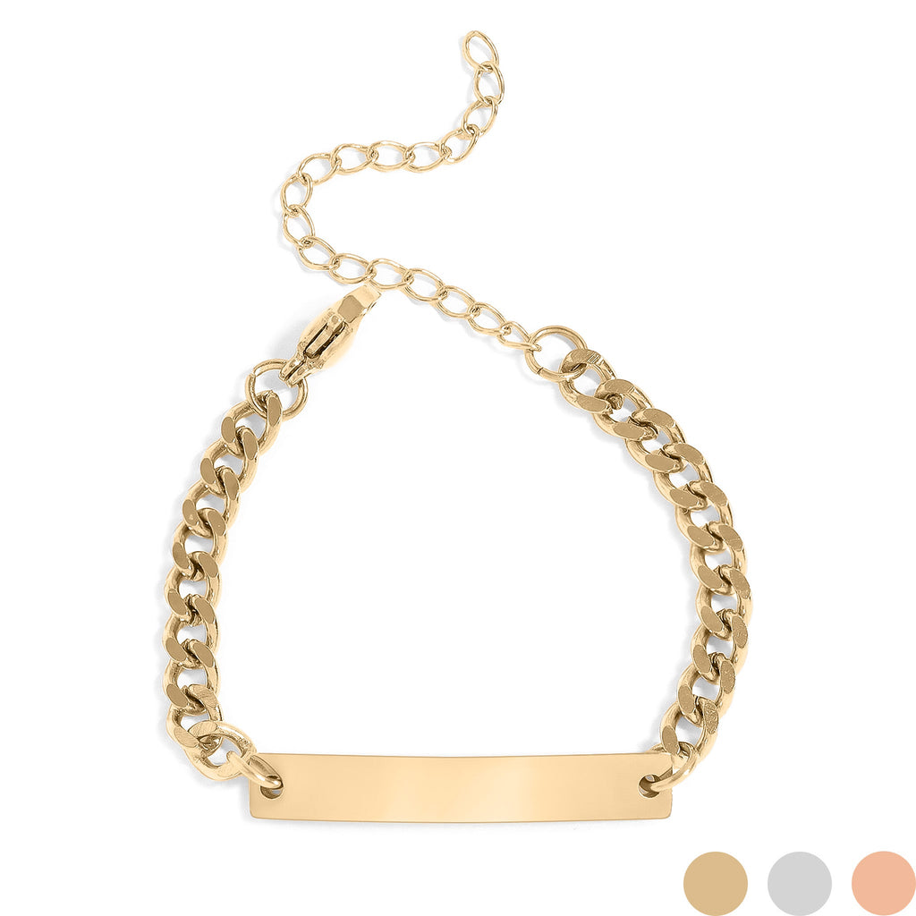 Kids Gold Bracelet – 18K PVD Stainless Steel Mini Curved Bar Design Bracelet