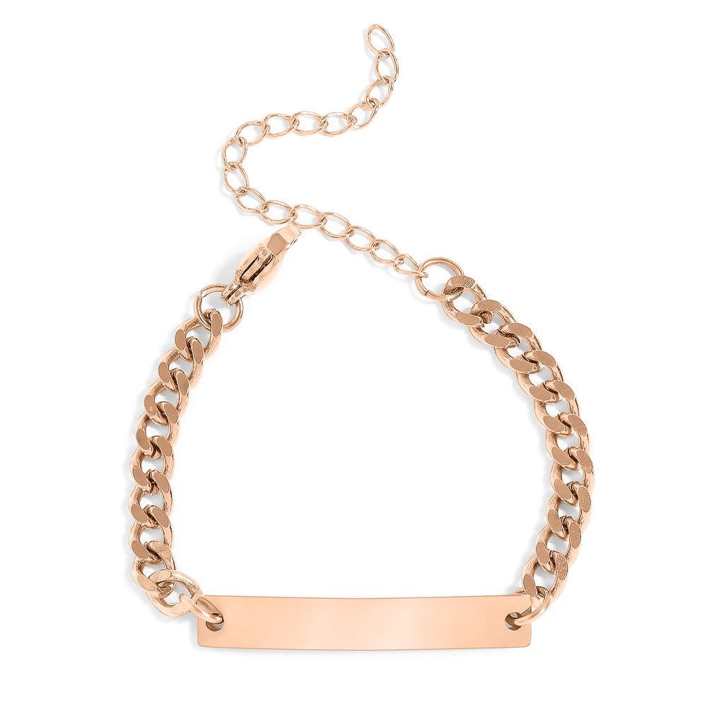 Kids Gold Bracelet – 18K PVD Stainless Steel Mini Curved Bar Design Bracelet