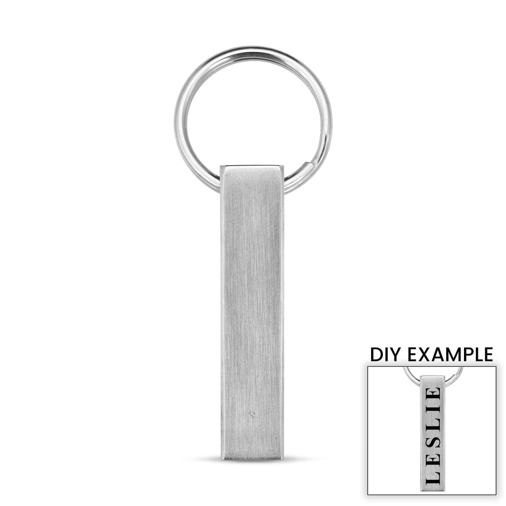 Stainless Steel Blank 4 Sided Keychain