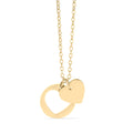 18K Gold Heart Necklace – Stainless Steel Jewelry with Heart Cutout Pendant & 2" Extension
