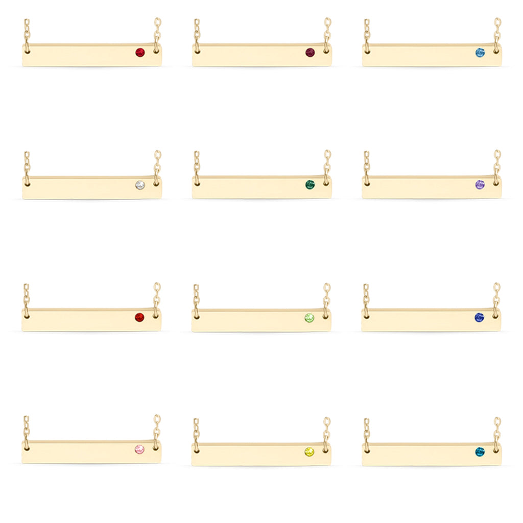 Bar Birthstone Necklace Group