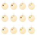 Birthstone Circle Charm - Durable Stainless Steel Pendant | Gold Plated CZ Jewelry