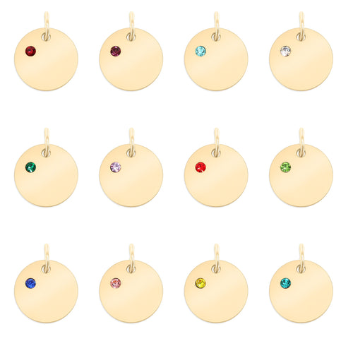 CZ Birthstone Round Pendant Group Shot