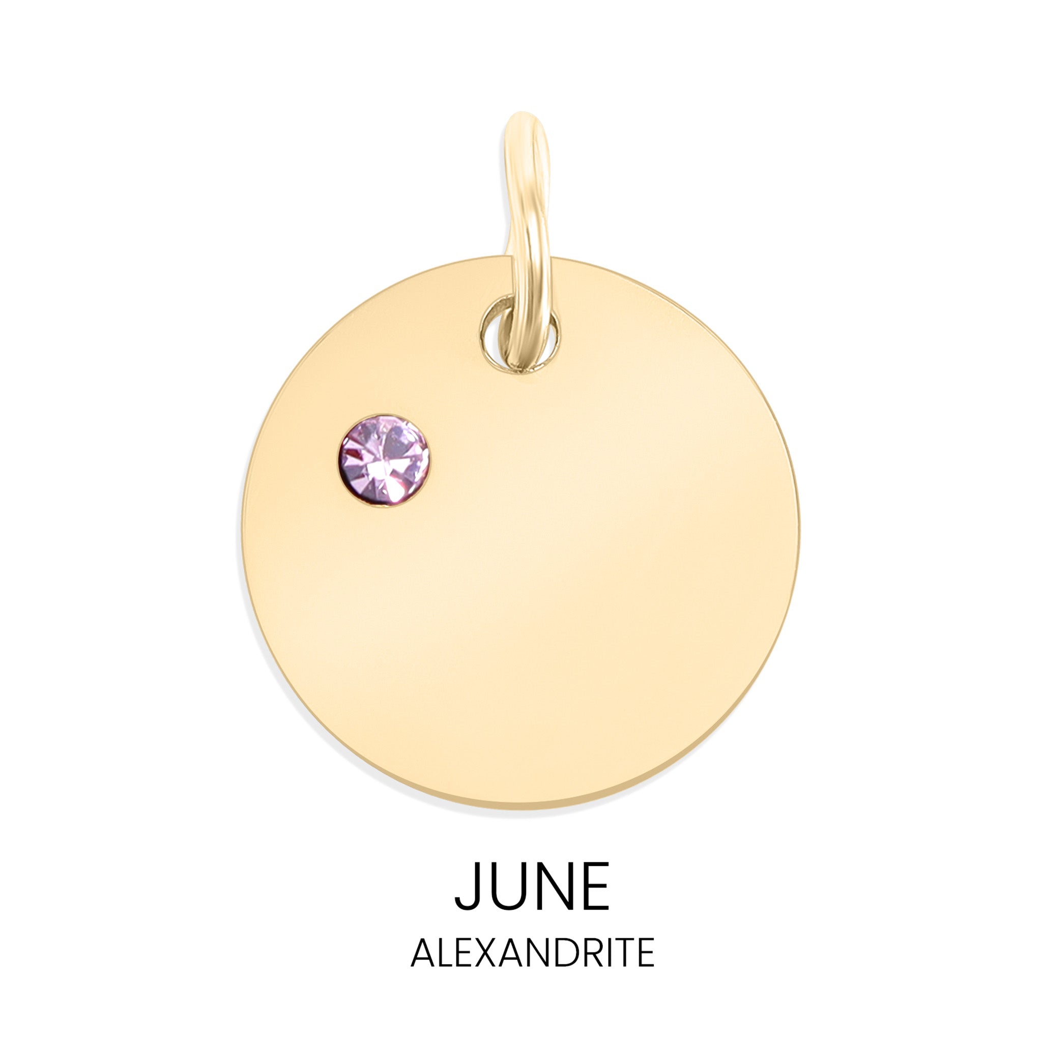 CZ Birthstone Round Pendant June Alexandrite