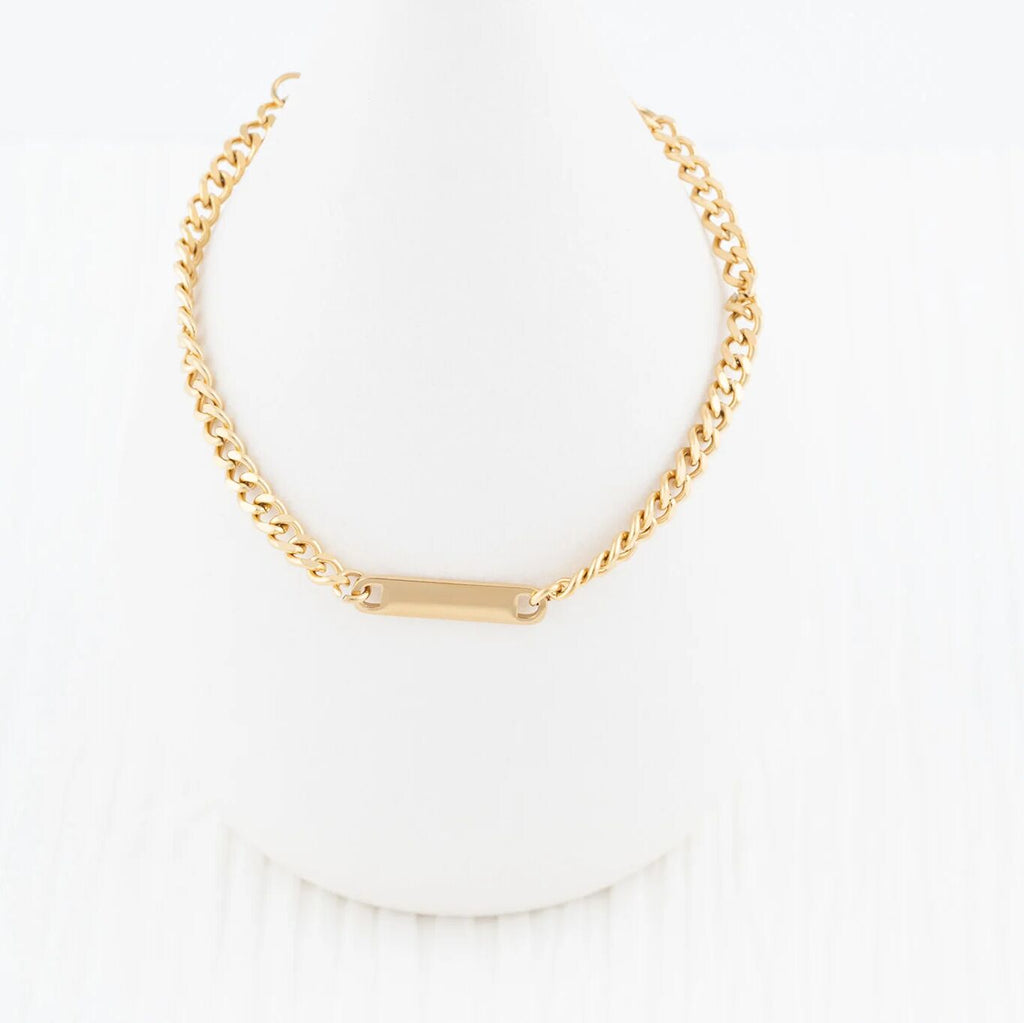 Wholesale jewelry 14K Gold Filled Plus™ Engravable Curb Chain Bar Bracelet - studio