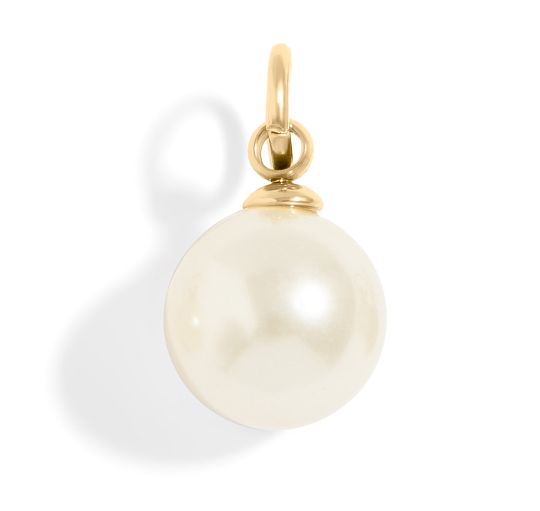 Glass Pearl Charms – Durable 8mm Hypoallergenic Jewelry With Gold Hoop Accent