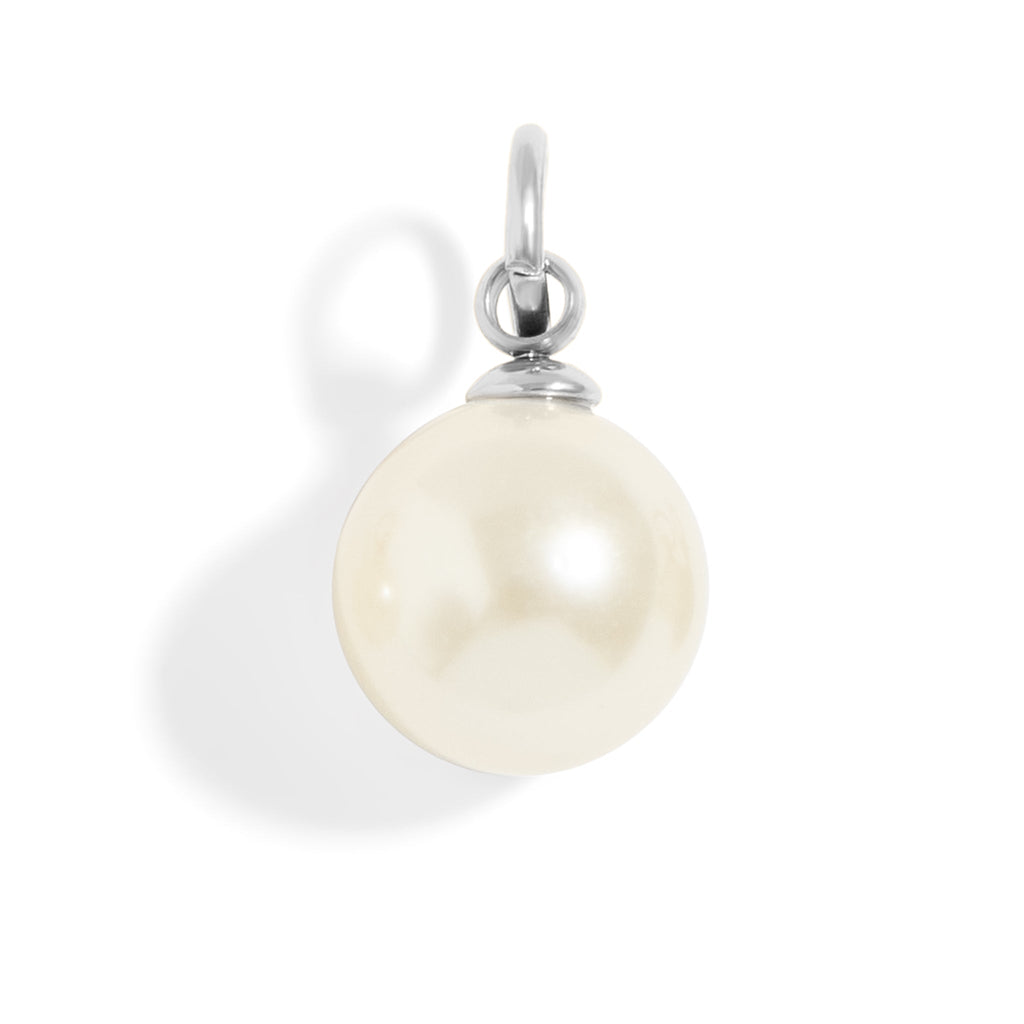 Glass Pearl Charms – Durable 8mm Hypoallergenic Jewelry With Gold Hoop Accent