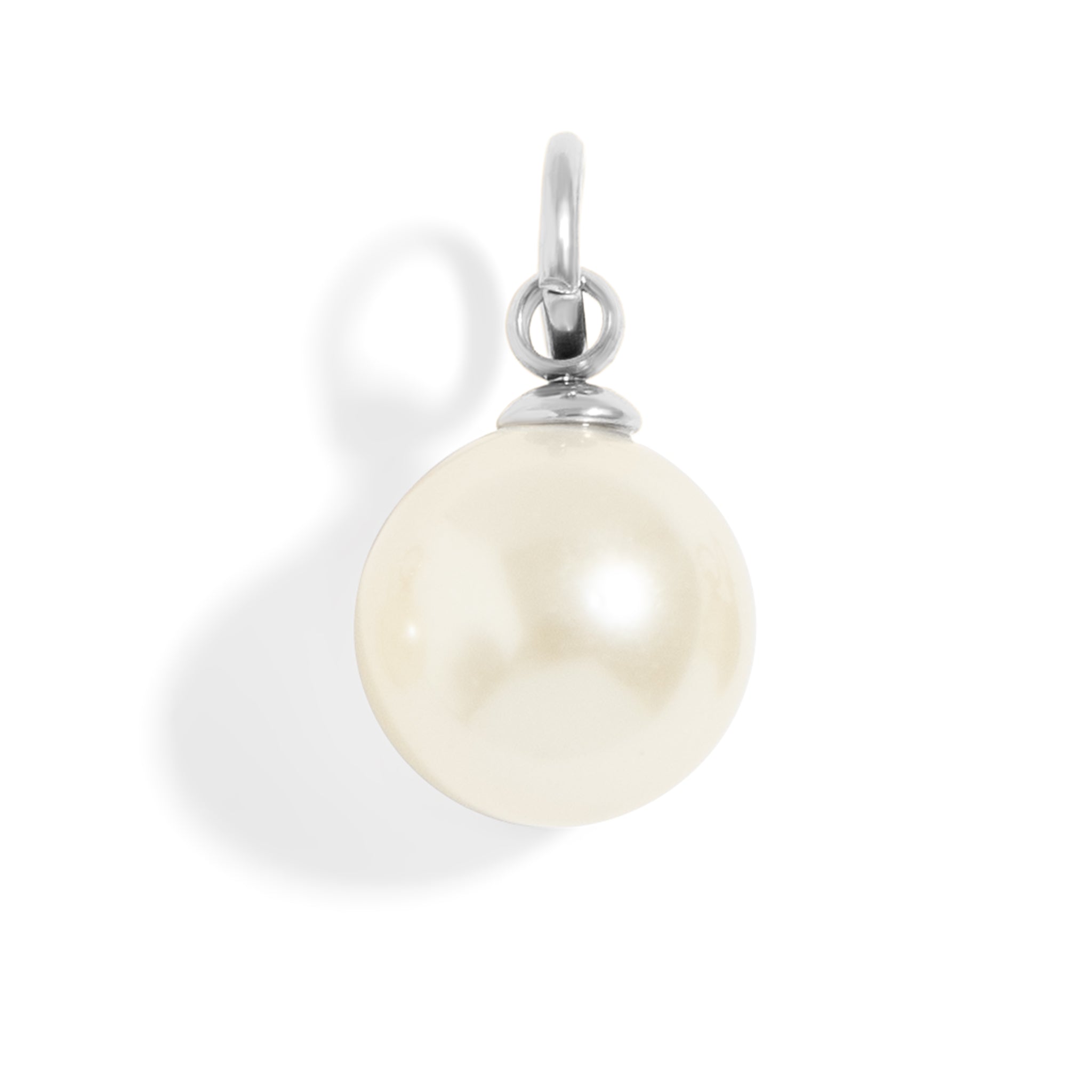 Glass Pearl Charms – Durable 8mm Hypoallergenic Jewelry With Gold Hoop Accent