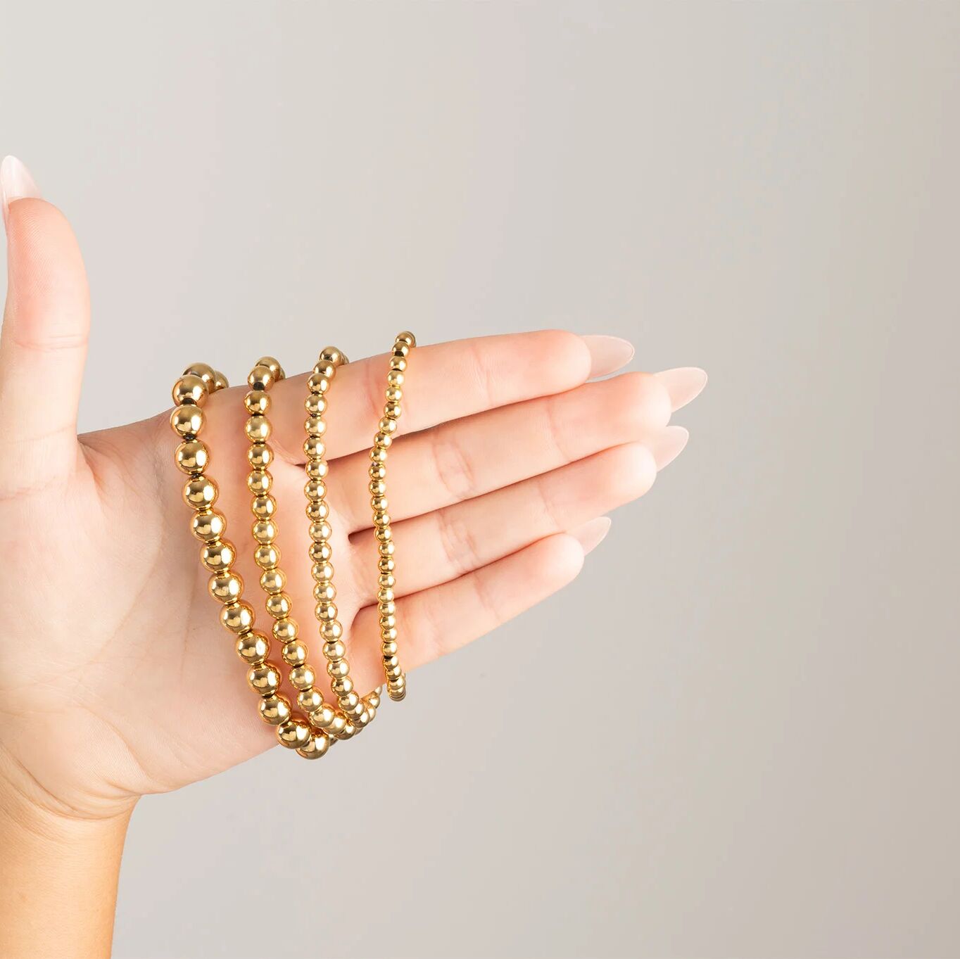 Wholesale jewelry 14K Gold Filled Plus Metal Bead Stretch Bracelet-  scale