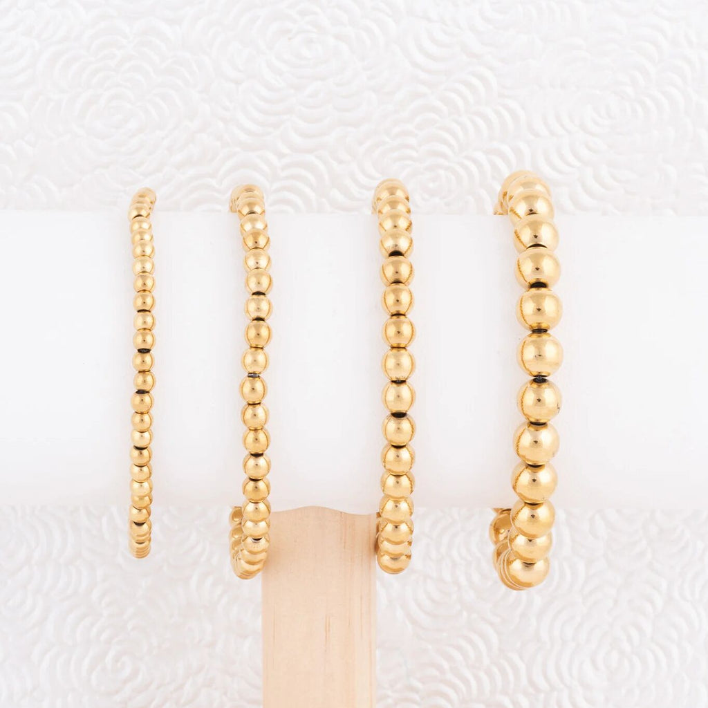 Wholesale jewelry 14K Gold Filled Plus Metal Bead Stretch Bracelet-  studio scale
