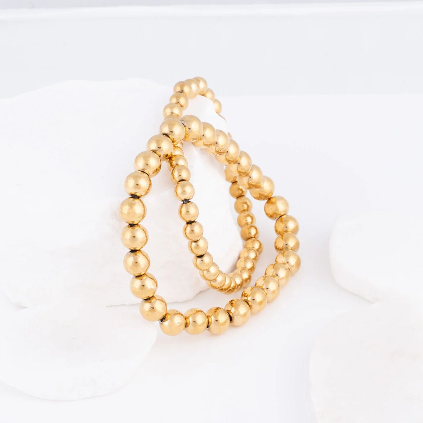 Wholesale jewelry 14K Gold Filled Plus Metal Bead Stretch Bracelet-  studio