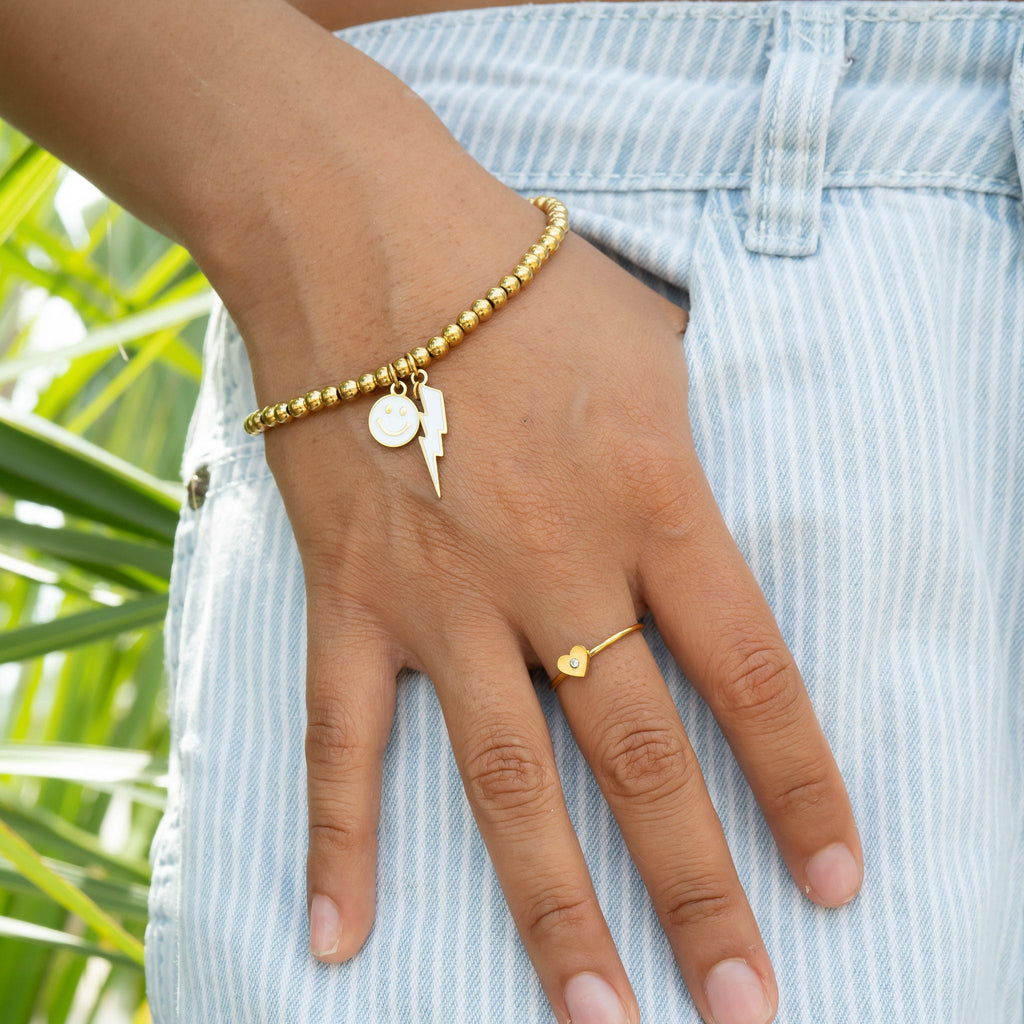 Lightning Bolt Charm – 18K Gold Plated Stainless Steel Pendant Jewelry Piece