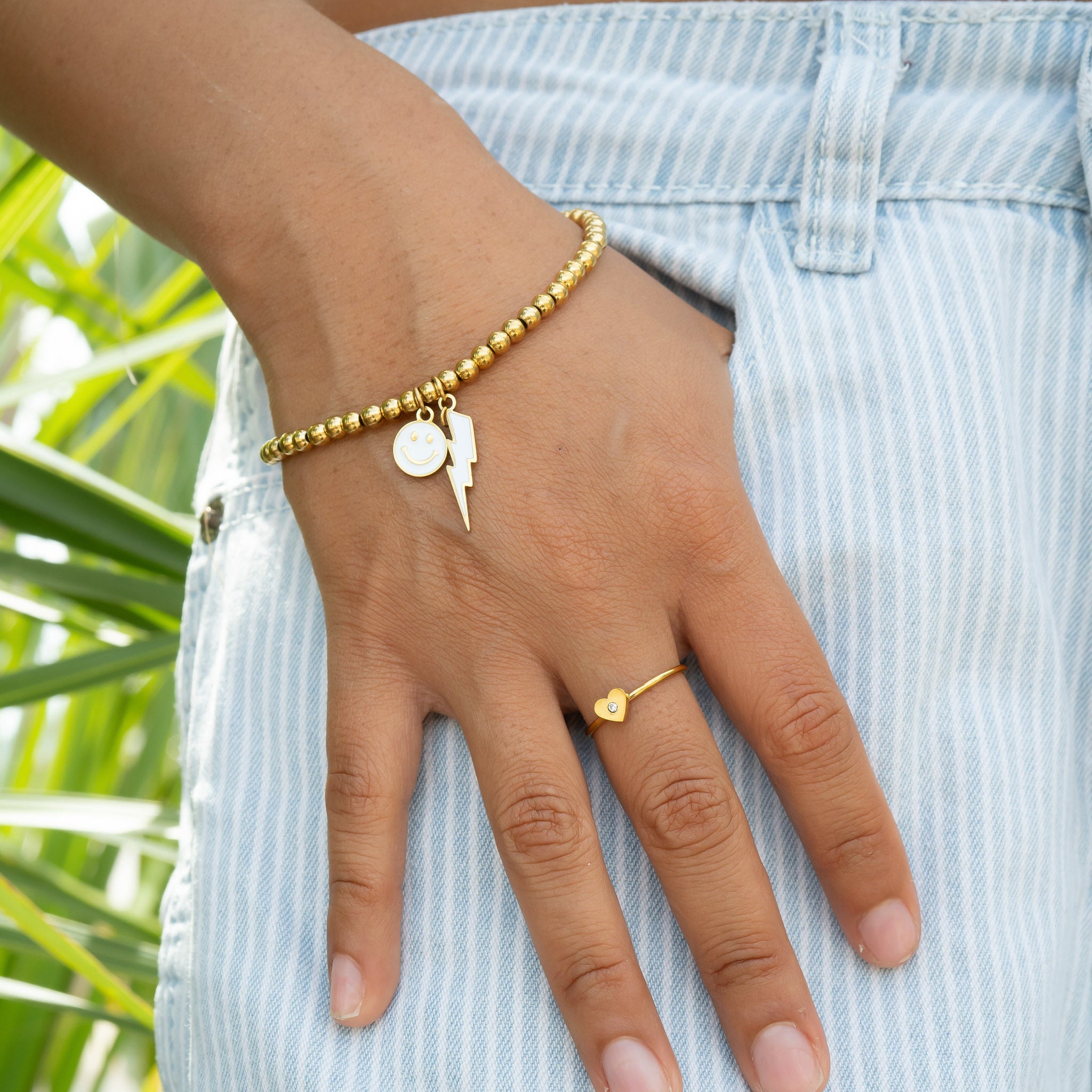 Lightning Bolt Charm – 18K Gold Plated Stainless Steel Pendant Jewelry Piece