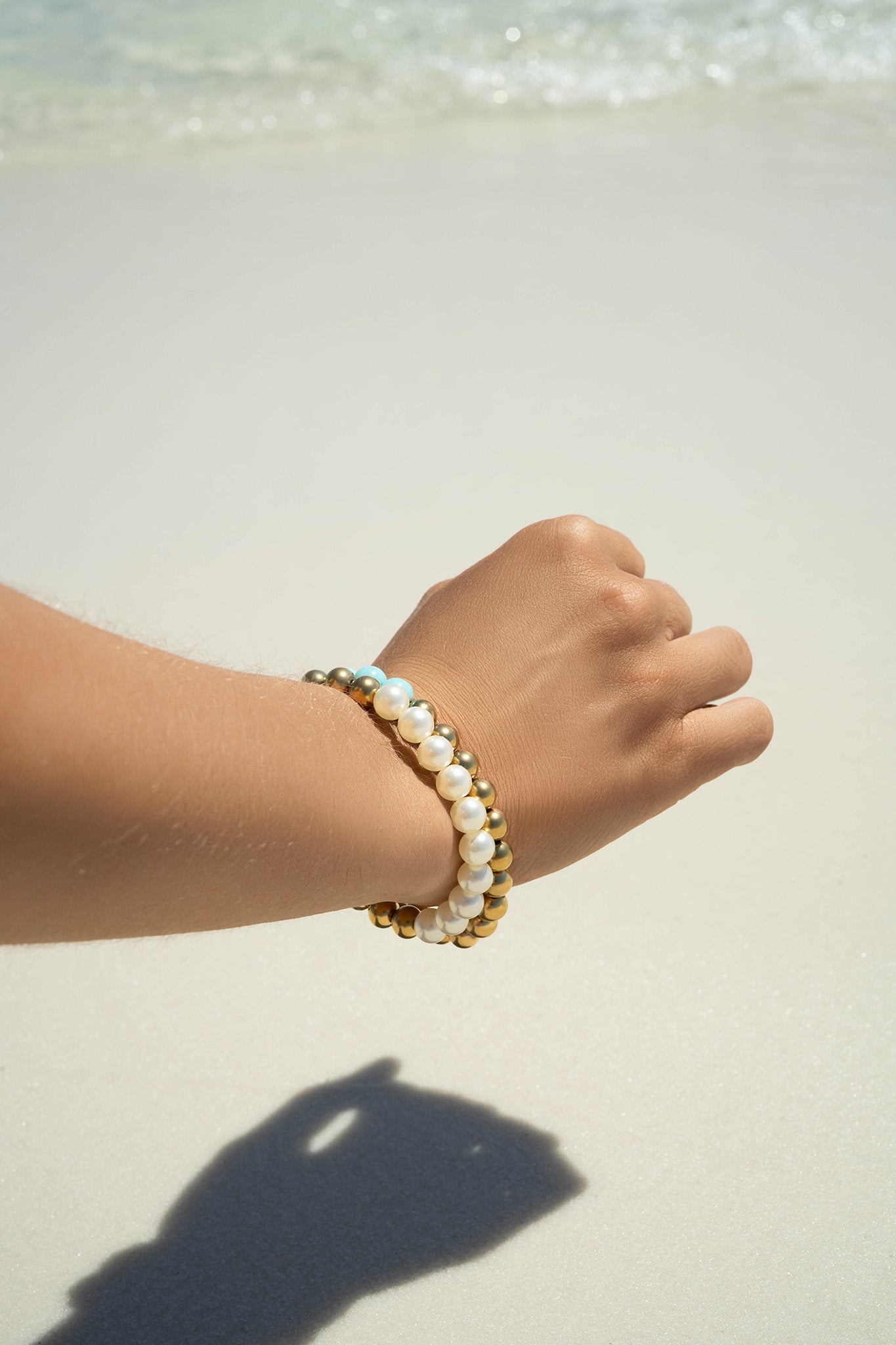 18K Gold Beaded Bracelets – Semi Precious Stretch Beaded Jewelry With Natural Stone Beads
