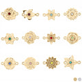 Birth Flower Charms – 18K Gold PVD Stainless Steel 3D Floral Connector Charm