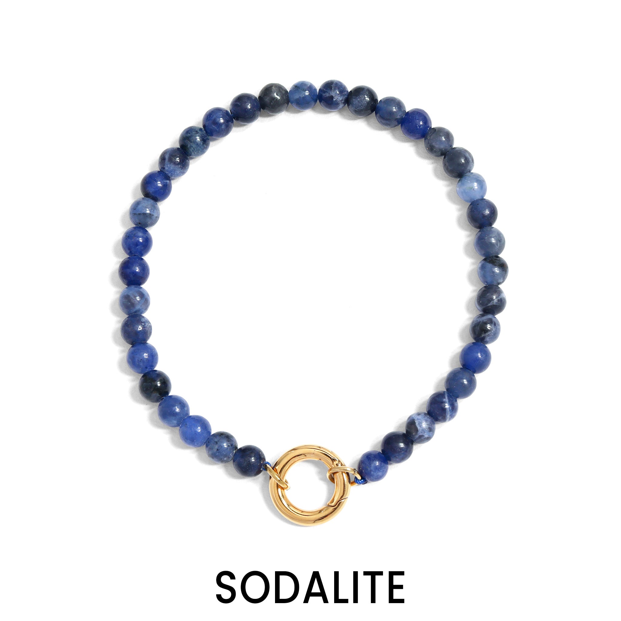 Charm Keeper Bracelet – 4mm Natural Stone Beads | Gold Stainless Steel Durable