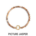 Charm Keeper Bracelet – 4mm Natural Stone Beads | Gold Stainless Steel Durable