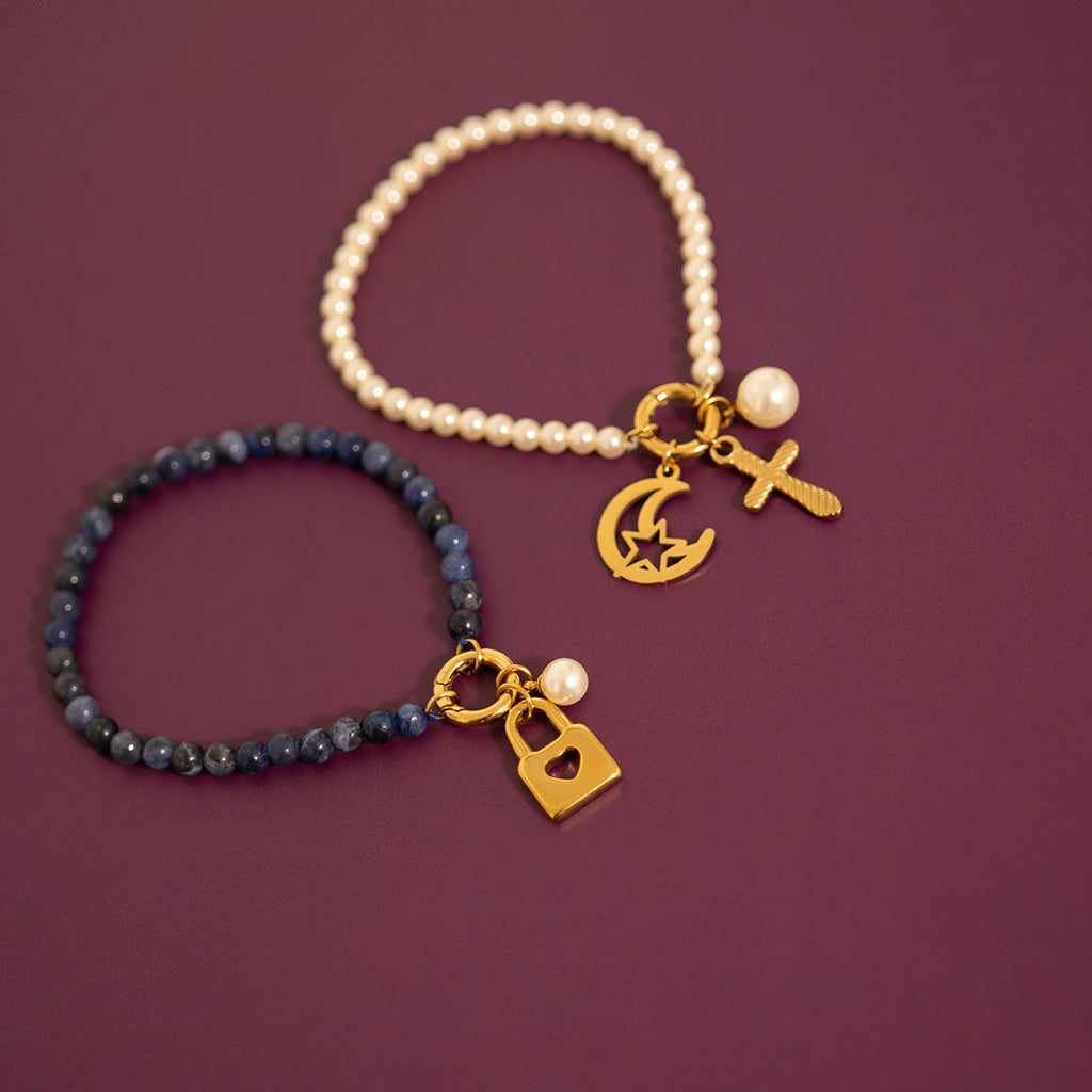 18K Gold Padlock Charm – Stainless Steel Heart Pendant With Gold PVD Coating