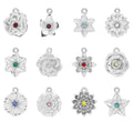 Birth Flower Charm – 18K Gold PVD Coated Pendant with Birthstone Sparkle