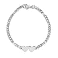 Engraved Gold Bracelet – Durable Stainless Steel Classic Curb Chain With Heart Charms