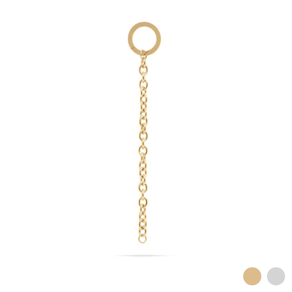 18K Gold Key Chain - Stainless Steel Keychain with Circle Clasp & DIY Charm Holder