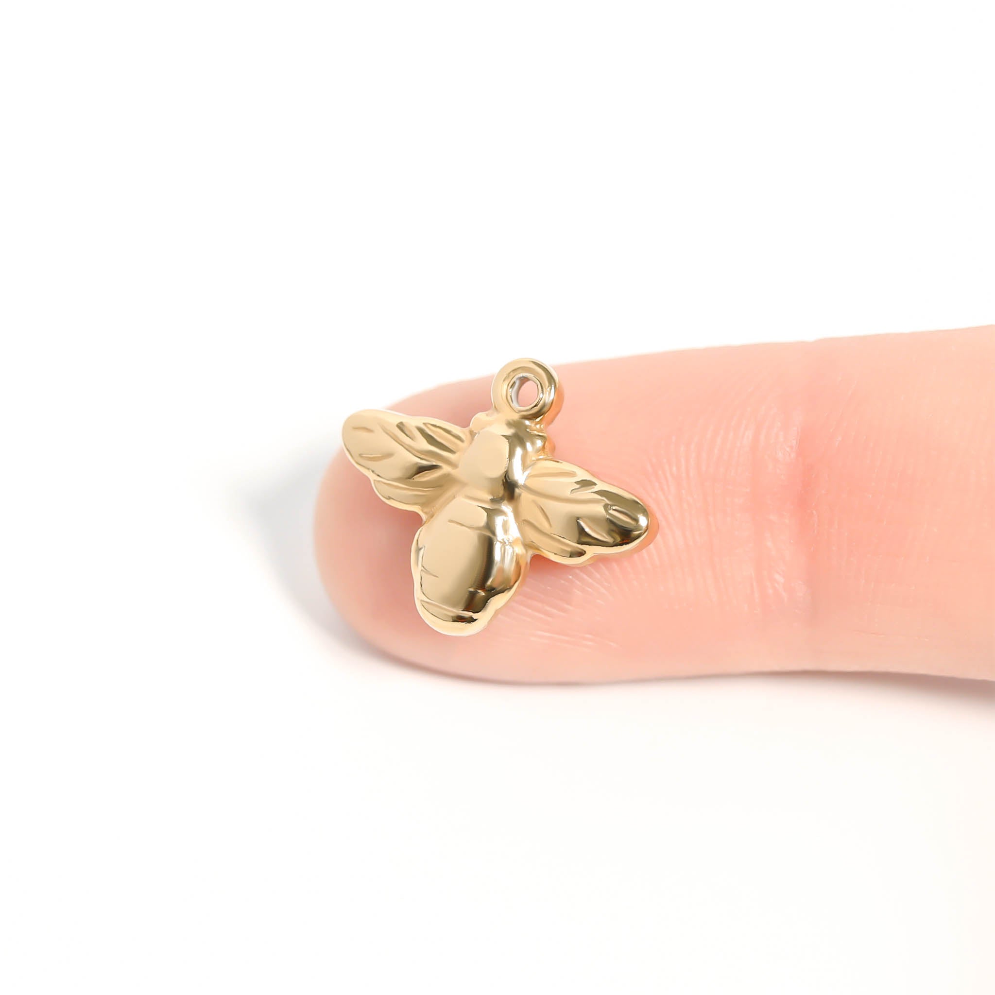 18K Gold Bee Charm – Hypoallergenic Stainless Steel Charm Bracelet Accessory