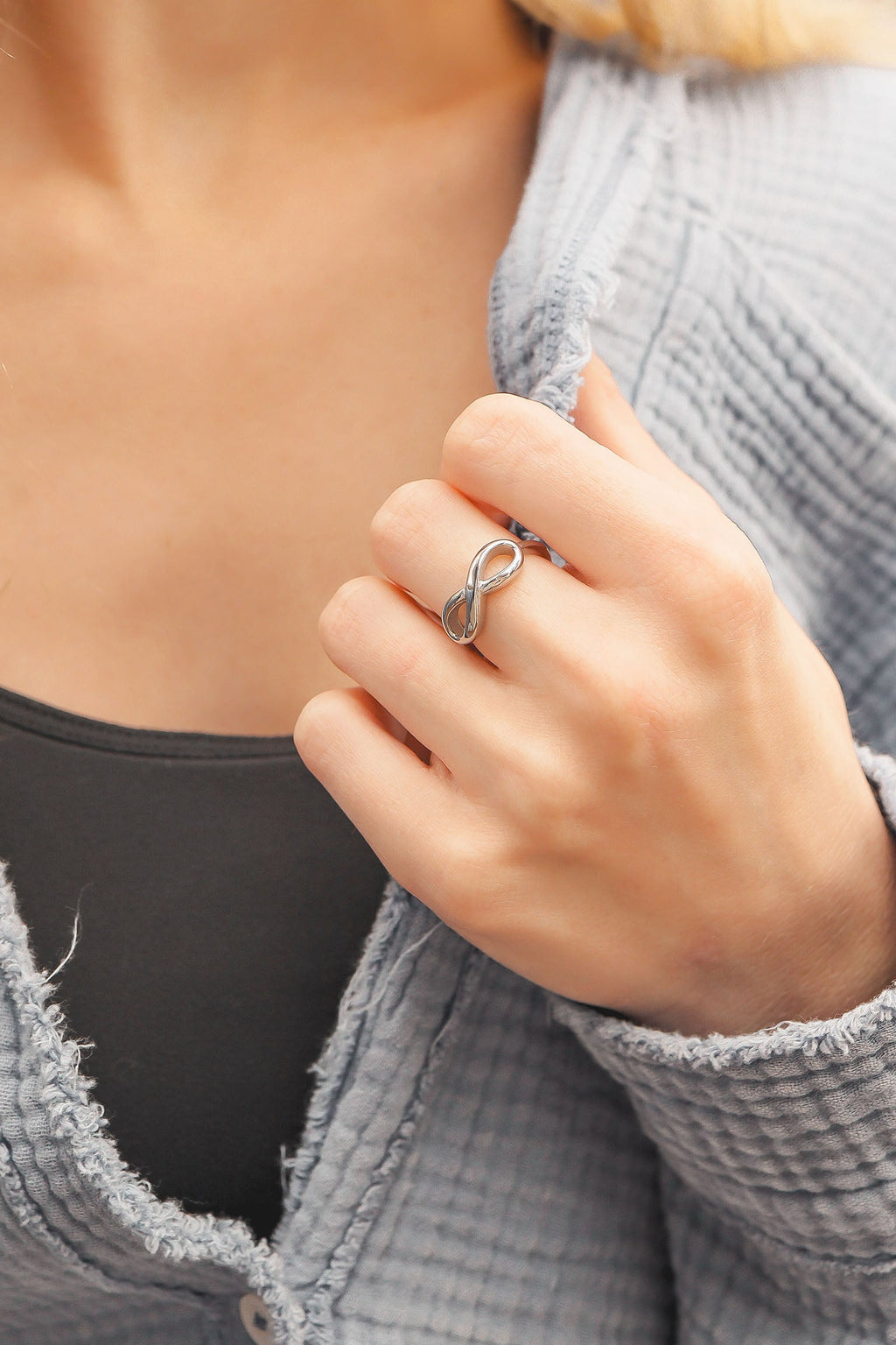 18K Gold PVD Stainless Steel Infinity Ring