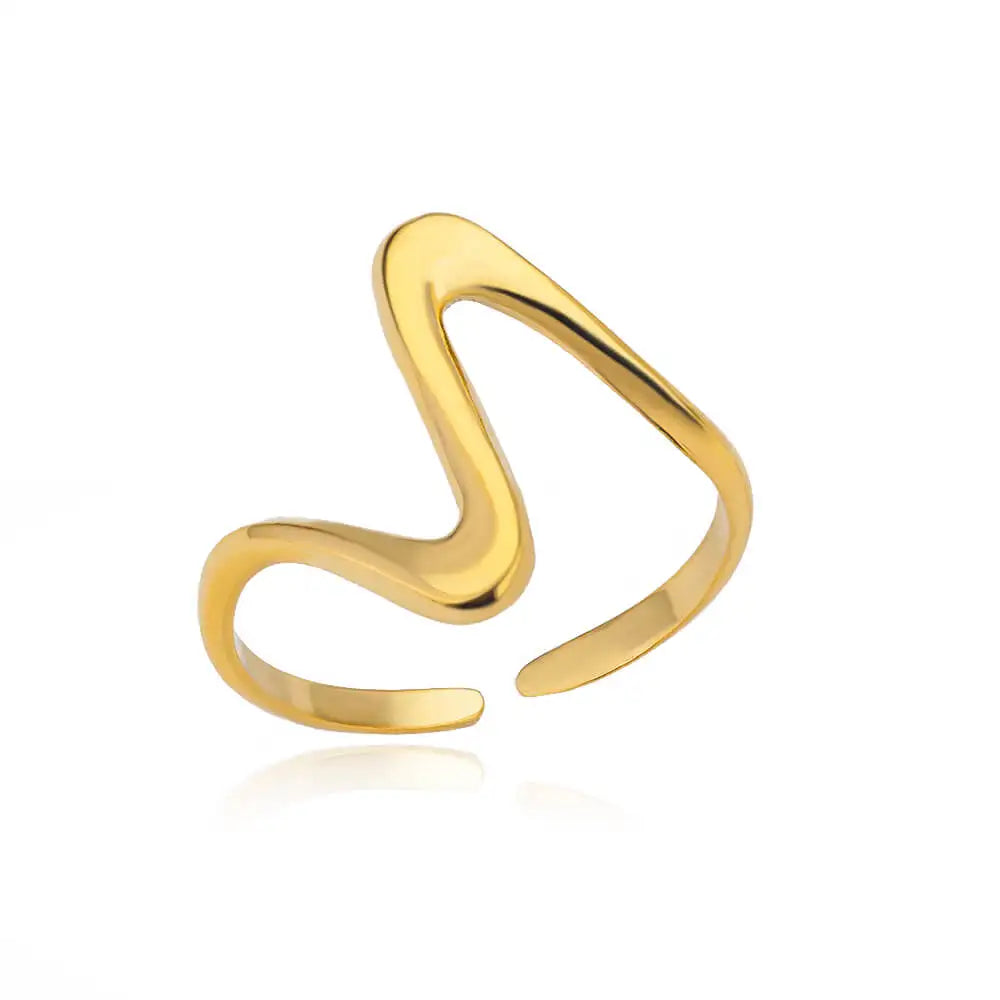 Stainless Steel Rings for Women Waterproof Open Gold Color Ring Wedding Couple Band Jewelry Gifts Free Shipping Items anillos