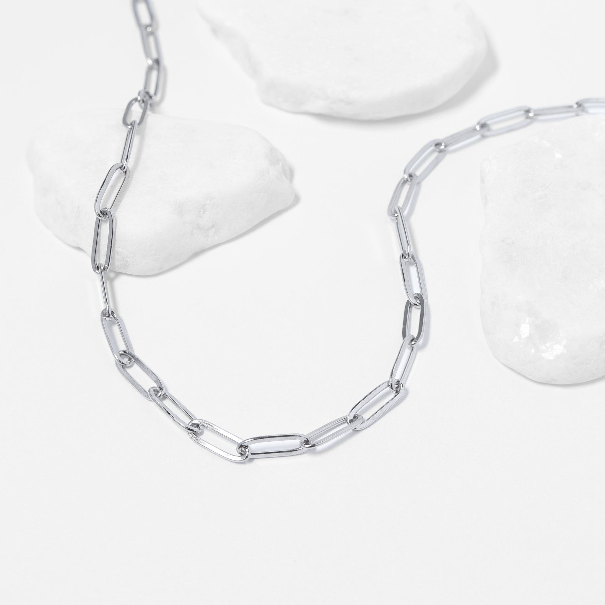 Paperclip Chain Necklace – Gold Stainless Steel Elongated Link Jewelry