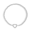 Gold Beaded Bracelet – 18K Gold PVD Stainless Steel Stretch With Heart Charm