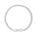 Gold Beaded Bracelet – Adjustable Stretch Stainless Steel Infinity Charm