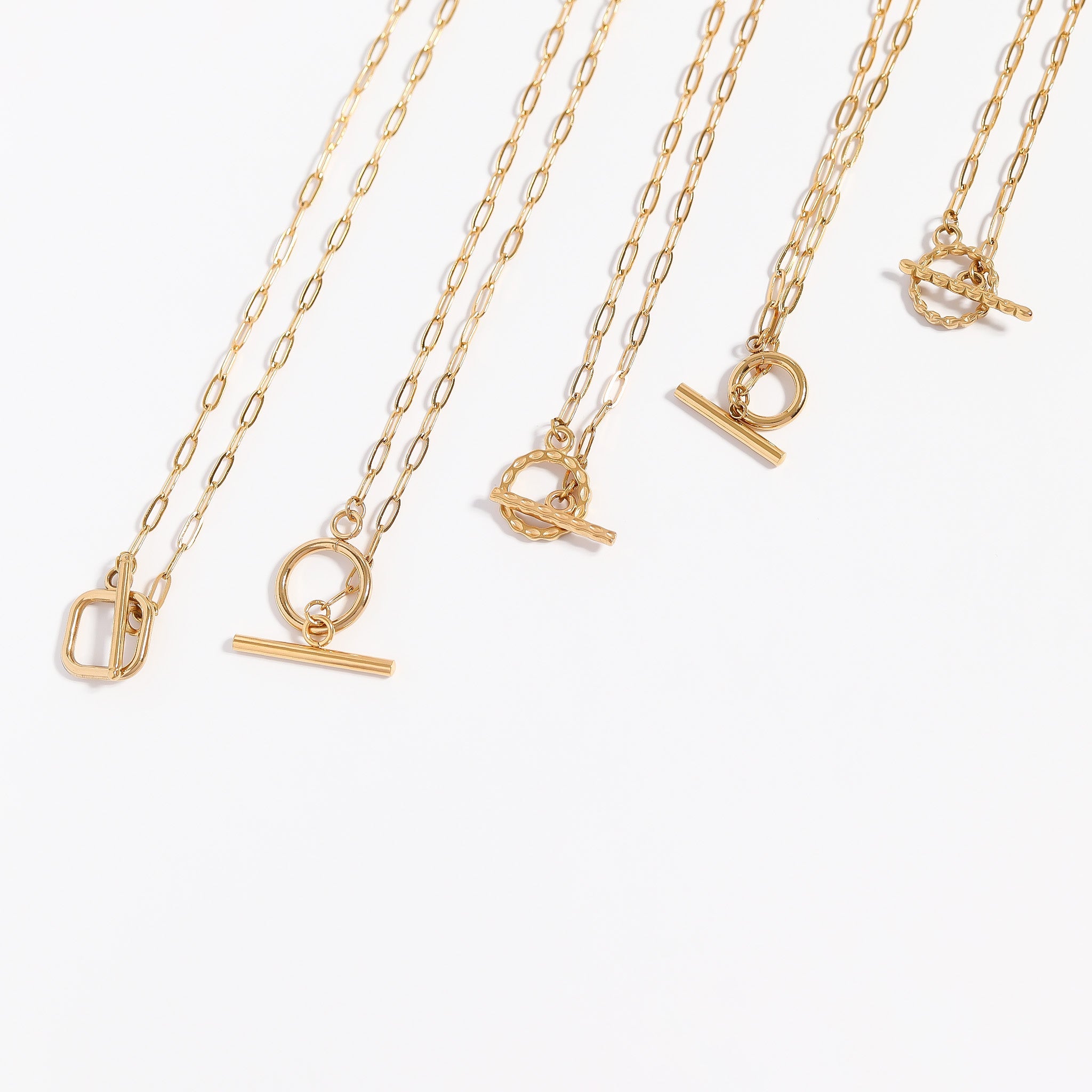 Gold Toggle Clasp – 18K Gold Jewelry Clasp | Textured Circle Stainless Steel Secure Fastener