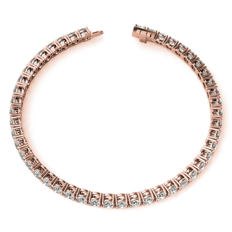 Moissanite Tennis Bracelet – 6 Carat 3mm Round Stones | 14K Gold Overlay Bracelet